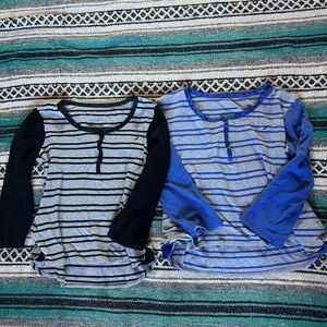 2 striped long sleeved shirts